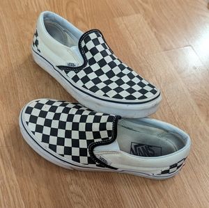 Checkered Vans Slip On.